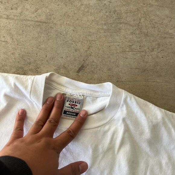 1990s Fossil Y2k Tee Mens size M American Flag - Picture 2 of 3